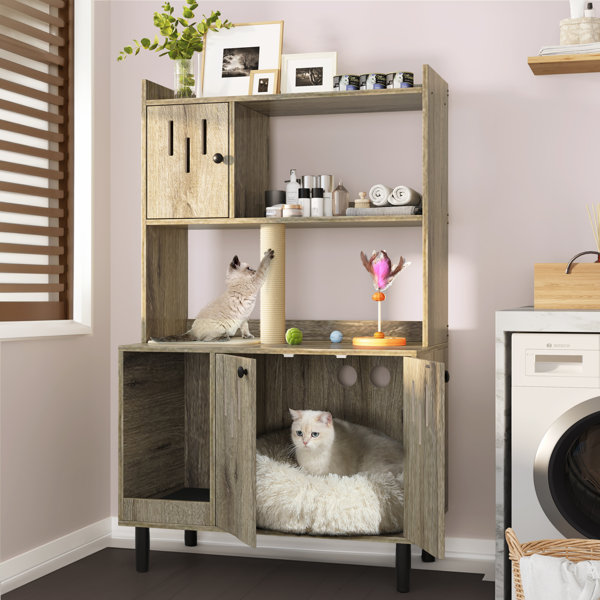 Archie & Oscar™ Cat Litter Enclosure With Shelves Wayfair
